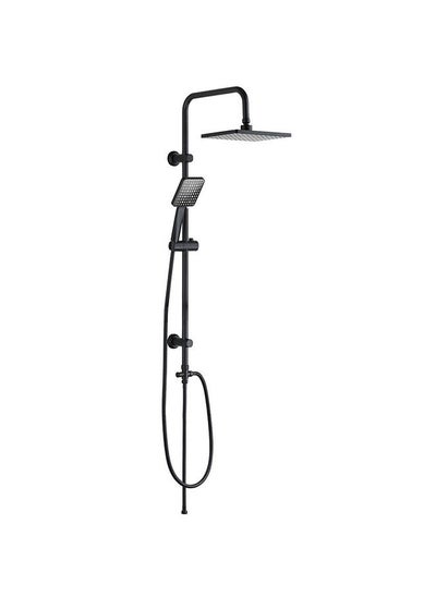 اشتري Shower Column Matt Black, Stainless Steel Shower Column With Matted Color,Rain Shower With Single Handle Faucet, Handheld Shower Black في الامارات