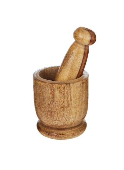 Buy Wooden Mortar And pestle 10 cm in UAE