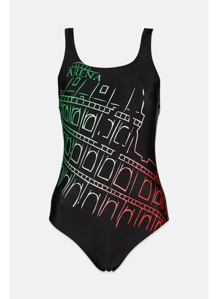 اشتري Women Graphic Print One Piece Swimsuit, Black في السعودية