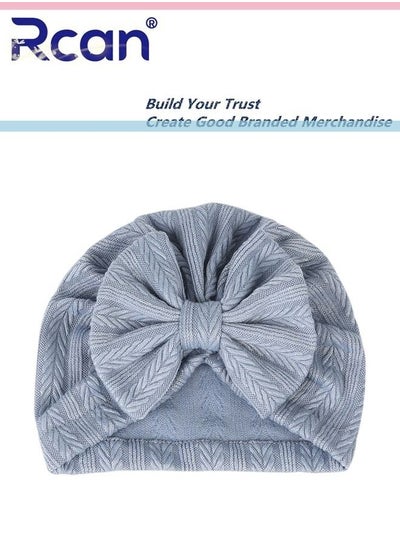 اشتري Baby Windproof Tire Hat Solid Color Wheat Ear Pattern Bow Bat Cap 0-2 years old في السعودية