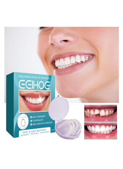 Buy EELHOE Adjustable Snap-On Dentures, Upper and Lower Jaw Cosmetic Denture Veneers, Smile Dentures, Temporary Dental Restoration Kit, Instant Snap-On Confident Smile in Saudi Arabia