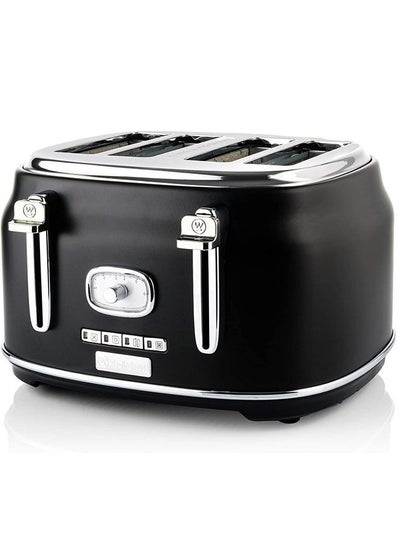 Buy Westinghouse Retro 4-Slice Toaster - Six Adjustable Browning Levels  with Self Centering Function and Crumb Tray Black in UAE