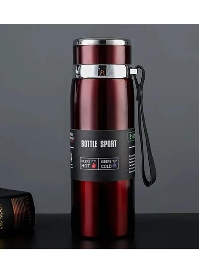 Buy QSHOP® Stainless Steel Vacuum Insulated Thermal Bottle, Leak Proof BPA Free Travel Coffee Tea Sports Bottle Keep Drinks Hot or Cold in Egypt