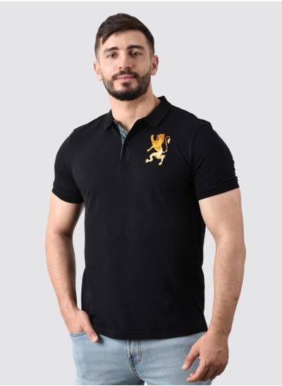 Buy Men's Lion Polo - Black in Saudi Arabia