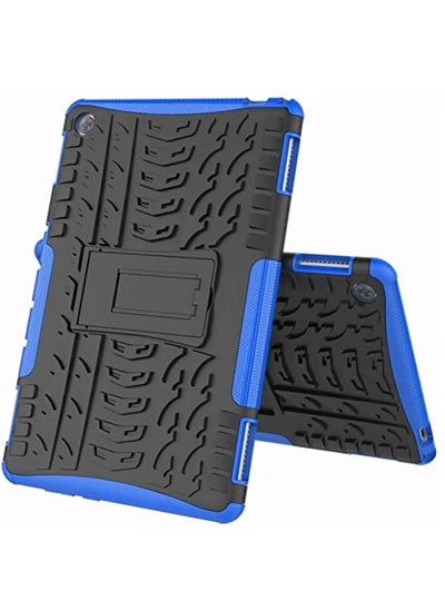 Buy Huawei MediaPad M5 Lite 10.1 Inch Cover Hybrid Rugged Heavy Duty Armor Hard Back Cover Case with Kickstand Compatible with Huawei MediaPad M5 Lite 10.1 Inch BAH2-W19/BAH2-L09 (Blue) in UAE