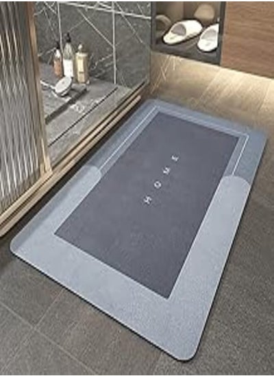 اشتري Arabest Bath Mats for Bathroom, Super Absorbent Floor Mat, Rubber Backed Dirt Resistant Bath Rugs, Quick Drying Non-Slip Bathroom Carpet for Kitchen Home Shower Bathtub (50x80cm, Rectangle Blue) في مصر