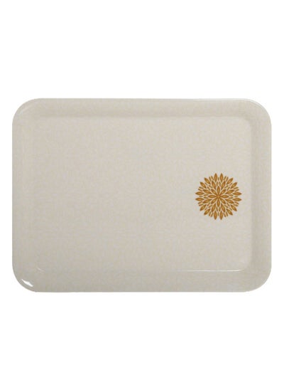 اشتري Yellow Leaves Melamine Comfort Tray, Small - 24 x 18 cms في الامارات