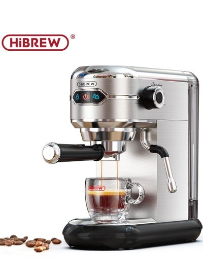 Buy HiBREW Coffee Maker Cafetera 19 Bar Inox Semi Automatic Super Slim ESE POD& Powder Espresso Cappuccino Machine 1450W H11-UK-N in UAE