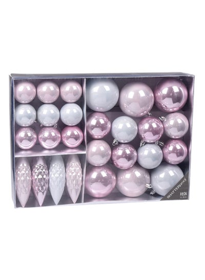 اشتري Christmas 31-Piece Hanging Decoration Set, Light Pink & White في الامارات