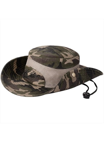 اشتري Sun Hat, Fishing Hat UPF 50 Wide Brim Bucket Hat Safari Boonie Hat (A-Camo) في الامارات