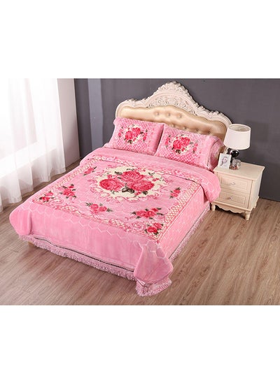 اشتري Blanket Set of 4 Pieces 160 x 220CM Double Ply Premium Blanket With Bedcover Pillowcase في الامارات