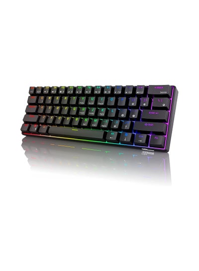 Buy RK61 Dual Mode Bluetooth/Wired 60% RGB Blue Switch Mechanical Gaming Keyboard -Black in UAE