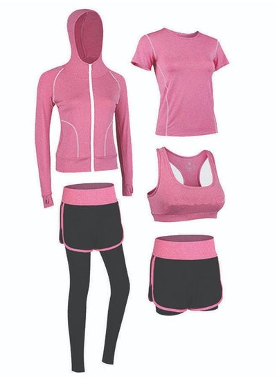 Buy 5-Piece Women's Tracksuit Set Sports Yoga Fitness Tennis Running in UAE