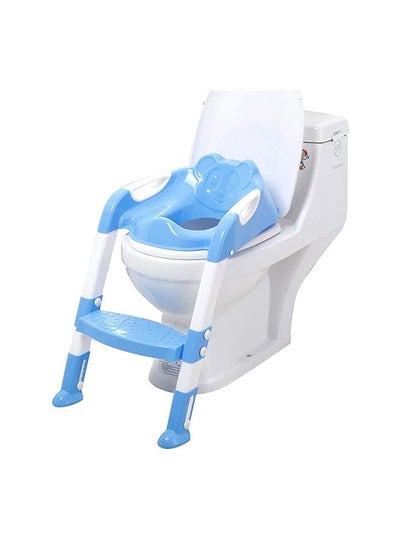 اشتري مقعد التدريب على النونية للأطفال الصغار كرسي المرحاض مع سلم متين ومقاوم للانزلاق ومقابض مريحة و مقعد مرحاض قابل للطي في السعودية