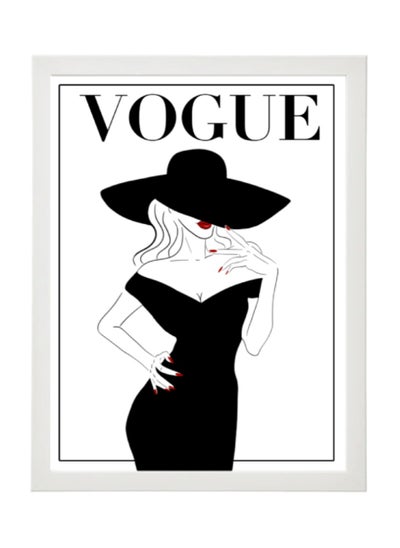 Buy Vogue Fashion Girl Design Abstract Wall Art Poster with Frame 30x40cm in UAE