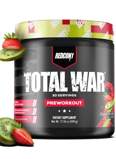 Buy Total War Pre Workout Strawberry Kiwi 30 Servings 441g in UAE