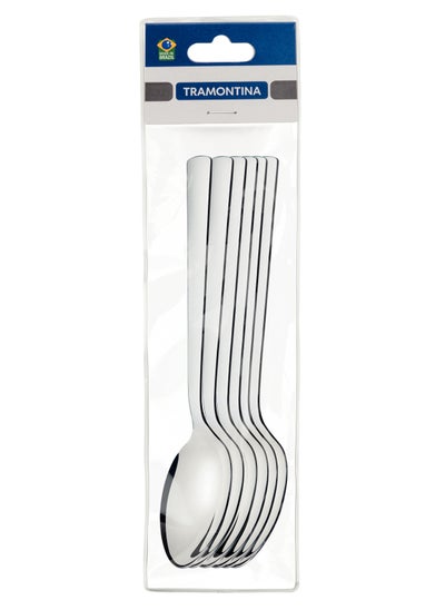 اشتري Oslo 6 Pieces Stainless Steel Table Spoon Set with High Gloss Finish في الامارات