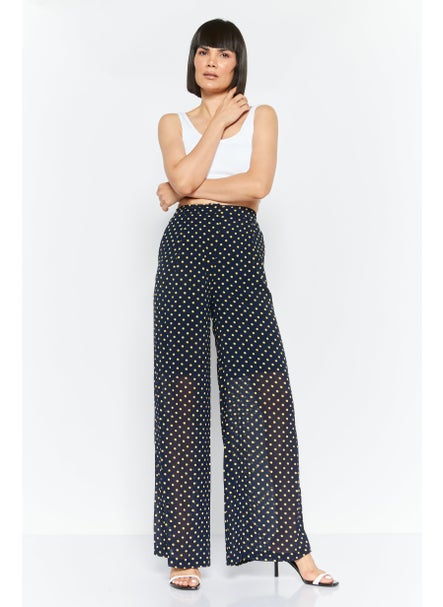 اشتري Women Allover Printed Wide Leg  Pants, Blue في الامارات