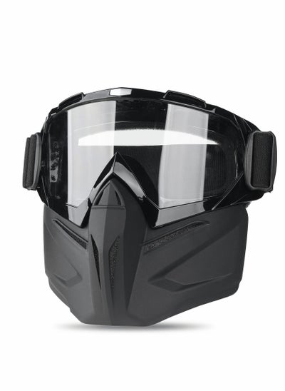 اشتري Motorcycle Goggles Detachable Face Mask, Mask Full Face, Protective Gear Compatible with Helmet for Men Women Kids Youth, Detachable Clear Goggles for Motorcycle ATV Dirt Bike في الامارات