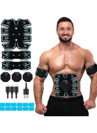 Buy ABS Stimulator Muscle Trainer, EMS Muscle Stimulator Fitness Equipment, Abs Abdominal Toning Belt for Men and Women, USB Rechargeable for Abdomen/Arm/Leg/Back Training Home Office Exercise in Saudi Arabia