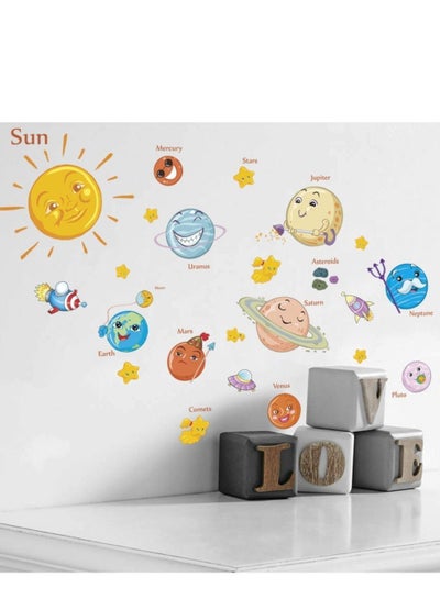 Buy Kids Room Wall Art Decor Decals Cartoon Removable Universe Space Planet Solar System Galaxy DIY Home Stickers Murals for Bedroom Living Ceiling Boys Girls Rooms Nursery in UAE