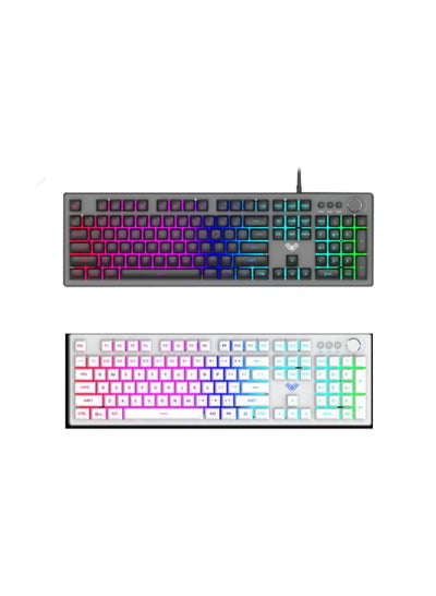Buy AULA F2028 Programmable Gaming Keyboard with Multi-Metal Waterproof System double injection key cap - 3 Light multi color backlight (multi color) in Egypt