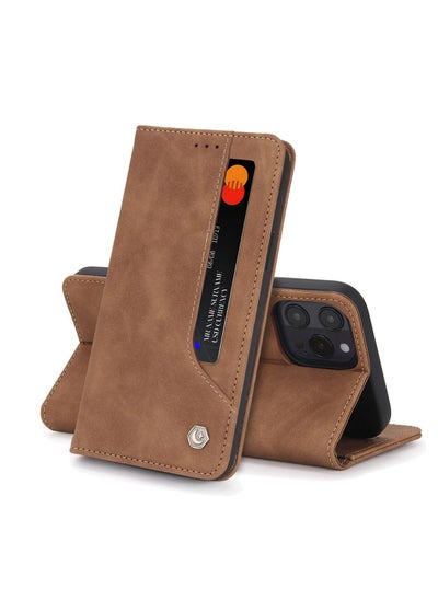 اشتري Multifunction Phone Case Cover for iphone 13 Pro Max Brown في السعودية