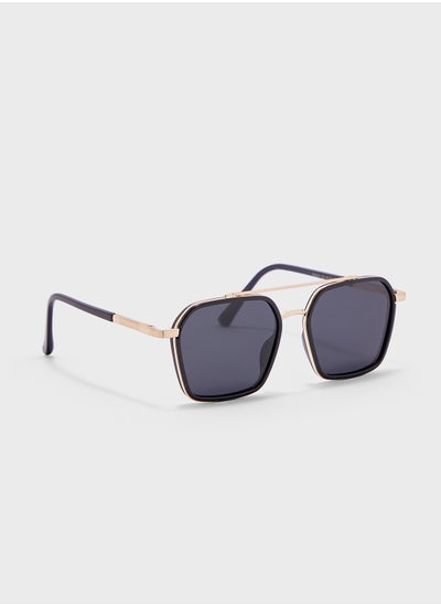 Buy Polarized Lens With Spring Arms Square Aviator Sunglasses in UAE