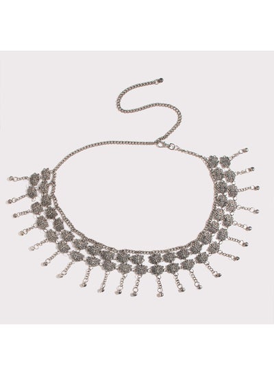 Buy Ladies Vintage Bohemian Belly Dance Waist ChainSilver Silver in UAE