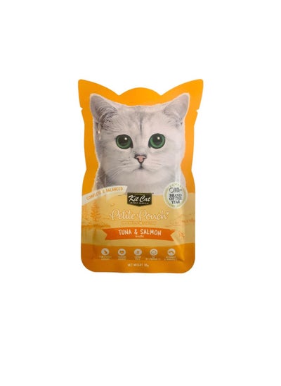 Buy Petit Pouch Complete Balanced Cat Food with Tuna and Salmon from KitKat, 70 grams in Saudi Arabia