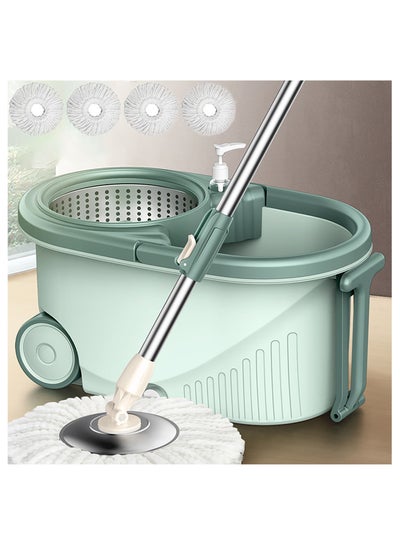 Buy Dreamons Link Spinning Mop and Bucket Set Multi-Color 360° Modern Spin wash Mop Bucket with Steel Drum Adjustable Handle for Floor Cleaning Squeeze Mop Cleaner Mop Stainless Steel in UAE