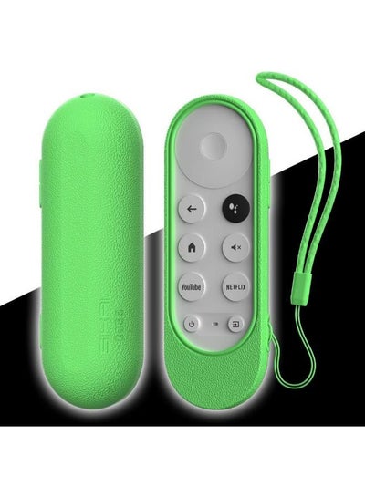Buy Silicone Case for Chromecast with Google TV HD 2022/(4K) 2021 Voice Remote,Shockproof Protective Cover for 2020 Chromecast Voice Remote Skin-Frienldy Washable Anti-Lost with Loop(Glow in Green) in Egypt