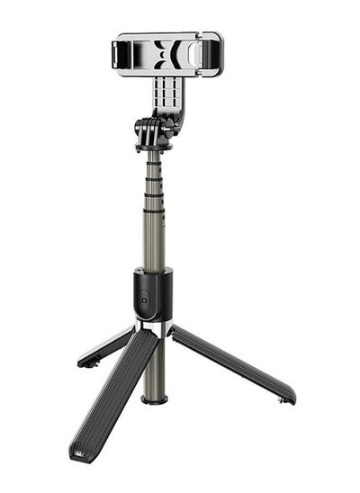 Buy Bluetooth Foldable Handheld Selfie Stick Tripod Black  Grey in Saudi Arabia