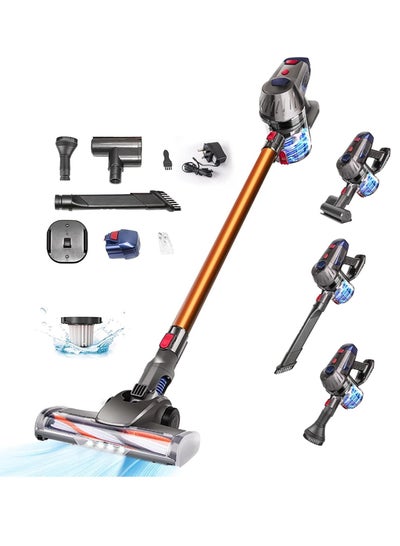 Buy 25KPa Cordless Vacuum Cleaner,150w Brushless Motor,Strong Suction,6 in 1 Stick Vacuum Cleaner,Powerful LED Headlights, 45Mins Long Runtime,Applicable to Hardwood Floor Carpet Pet Car Cleaning in Saudi Arabia