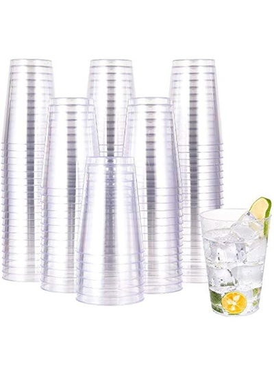 اشتري 100 Pack of 12 oz Clear Plastic Disposable Cups for , Thanksgiving, and  Parties في السعودية