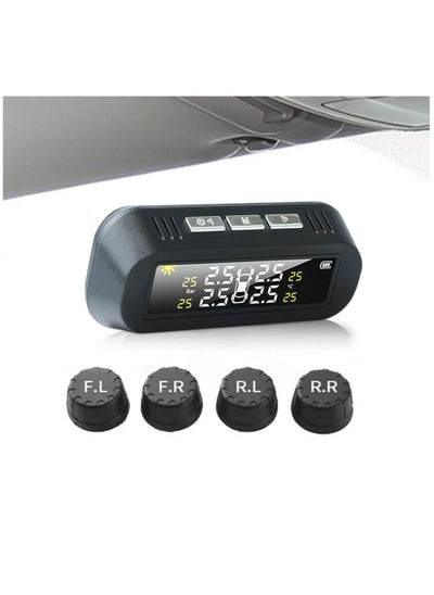 Buy Solar Tire Pressure Monitoring System With 4 External Sensor, Car Universal Tire Detection, External High-Precision Wireless Tire Pressure Monitoring in UAE