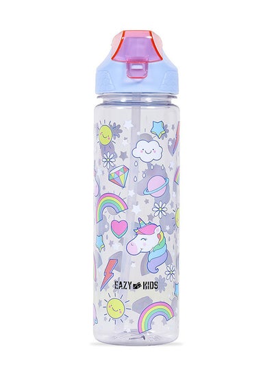 Buy Unicorn 2In1 Tritan Water Bottle - Blue 650ml in UAE