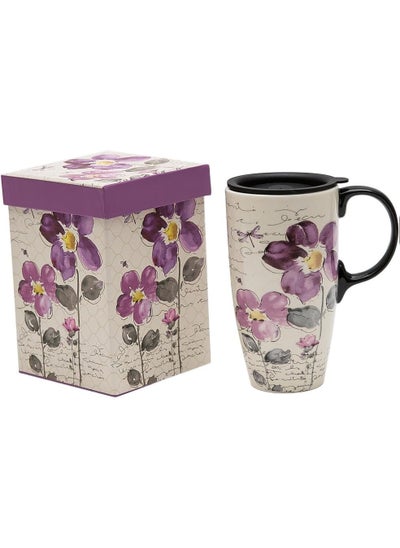 Buy 502ml Ceramic Coffee Mug with Sealed Lid and Handle for Great Gift in Saudi Arabia