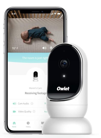 Buy Owlet Cam Video Baby Monitor - Smart Baby Monitor with Camera and Audio - Stream 1080p HD Video with Night Vision, 4X Zoom, Wide Angle View, with Sound and Motion Notifications in Saudi Arabia