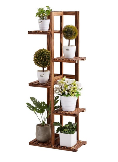 اشتري 5-Tier Flower Stand, Bamboo Flowers Pots Stand Wooden Plant Stand Bonsai Display Storage Rack في الامارات