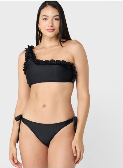 Buy One Shoulder Ruffle Bikini Set in UAE