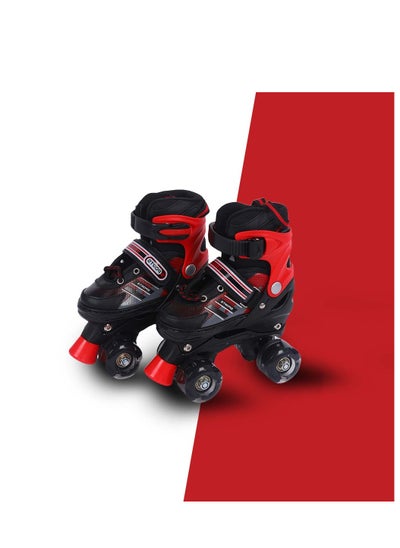 اشتري EL1029 Adjustable Roller Skates Small Size 29 EUR (UK 11.5) - 33 EUR (UK 2) for 3 to 6 Years | Strong Chassis and 70 mm PU Four Flashing Wheels | ABEC 7 Bearings في الامارات