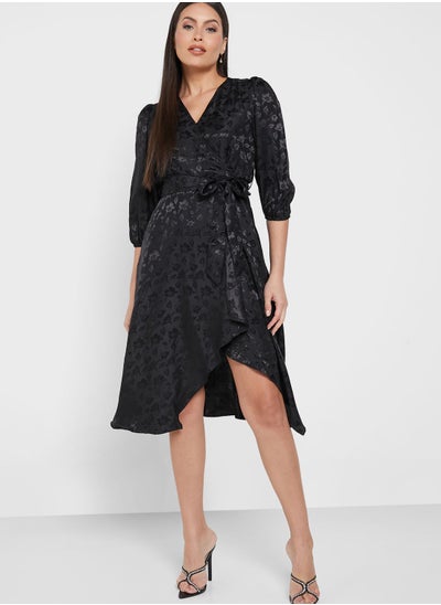 Buy Tie Detail Wrap Dress in UAE