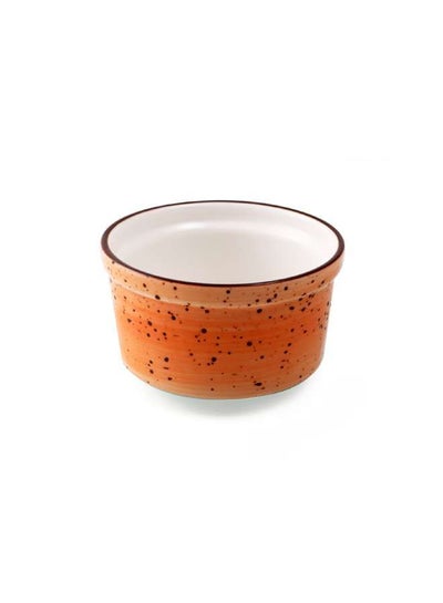 Buy Color Glaze Porcelain Lined Ramekin 9 cm,Orange in UAE