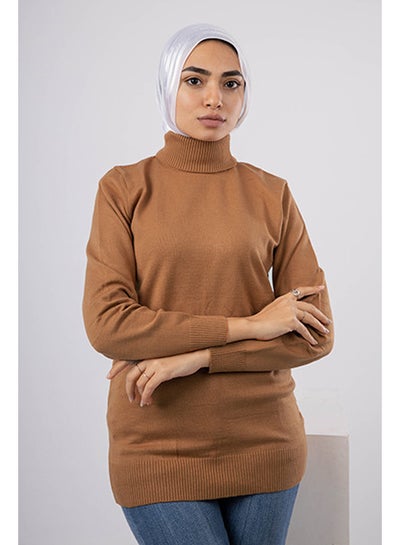 Buy Short Basic Fit Pullover | Free Size | Camel in Egypt