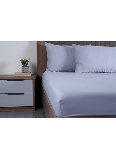 Buy Luxury Living 3-Piece Fitted Sheet Set 160X200+35Cm Silver in UAE