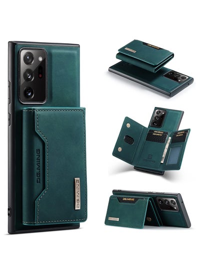 Buy Wallet Case for Samsung Galaxy note 20 Ultra, DG.MING Premium Leather Phone Case Back Cover Magnetic Detachable with Trifold Wallet Card Holder Pocket (Green) in Egypt