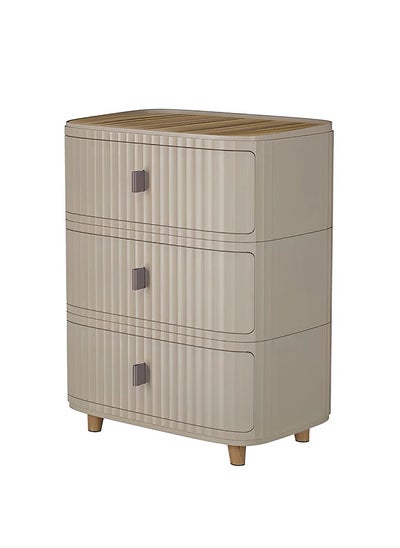 Buy 3 Layers Plastic Storage Drawers Bedside Storage Cabinet Bedroom Nightstand in Saudi Arabia