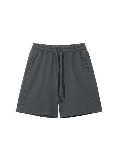 اشتري ARTIE Menswear 2024 Spring Summer 330G Breathable Diamond Waffle Casual Drawstring Shorts Dark gray في السعودية