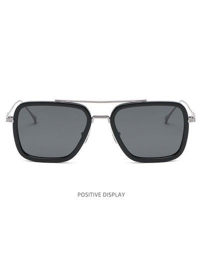 اشتري Square Frame Iron Man Sunglasses Black/Silver في السعودية